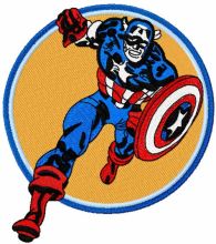 Captain America attack embroidery design