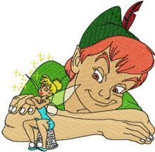 Peter Pan and Tinkerbell embroidery design