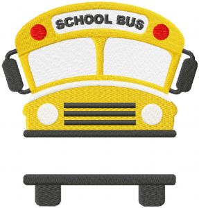 School bus with monogram embroidery design