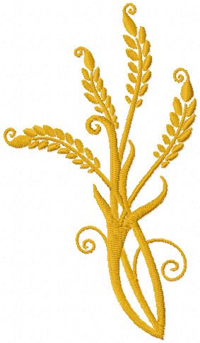 Stems of wheat free machine embroidery design