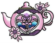 Chinese porcelain teapot embroidery design