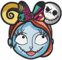 Sally mickey mouse ears embroidery design
