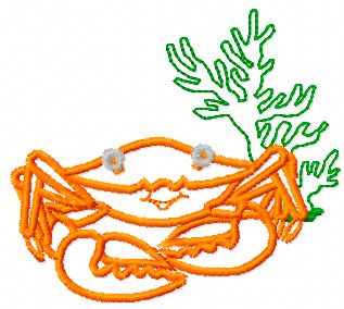 Crab free machine embroidery design