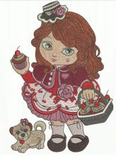 Modern Little Red Riding Hood embroidery design