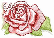 Pink and red rose embroidery design