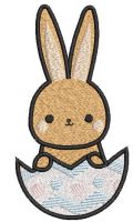 Cute bunny in egg free embroidery design