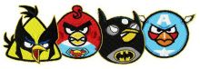 Superheroes angry birds embroidery design