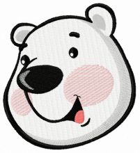 Polar bear face embroidery design
