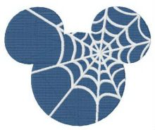 Mickey's silhouette with spider web embroidery design