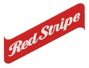 Red Stripe logo embroidery design