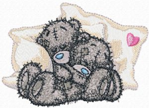 Teddy Bear we sleep embroidery design