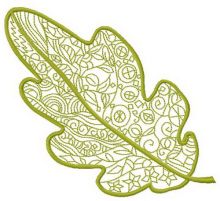 Oak leaf embroidery design