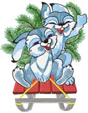 Christmas Bunnies embroidery design
