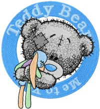 Teddy Bear with toy badge embroidery design