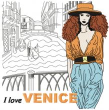 I love Venice embroidery design