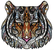 Mosaic tiger embroidery design