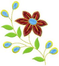 Graceful flower embroidery design