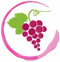 Wine Grape symbol free machine embroidery design