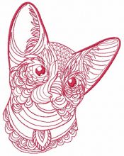 Mosaic cat 9 embroidery design