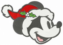 Retro Mickey in Santa hat embroidery design