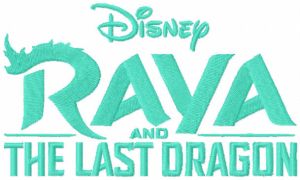 Raya and the last dragon logo embroidery design