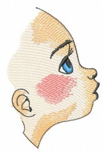 Girl's profile embroidery design