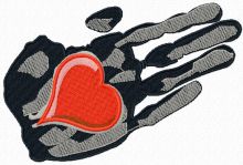 Heart in the palm of your hand embroidery design