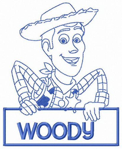 Woody with sign machine embroidery design