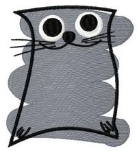 Gray cat 1 embroidery design