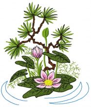 Lotus flower embroidery design
