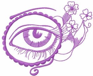 Violet eye embroidery design