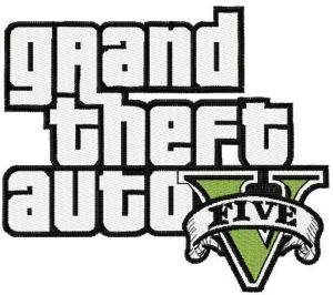 Grand Theft Auto five logo embroidery design