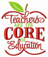 Teachers are the core of education embroidery design