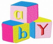 Bright baby cubes embroidery design