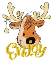 Cute Christmas deer 4 embroidery design