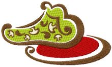 Cooked mushrooms embroidery design