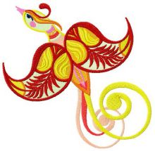 Autumn firebird embroidery design