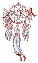 Dreamcatcher with butterflies embroidery design