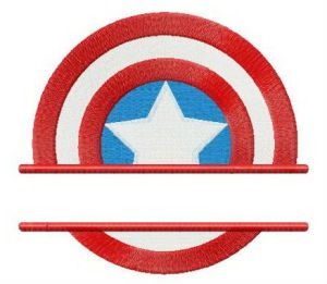 Captain America's shield straignt badge embroidery design