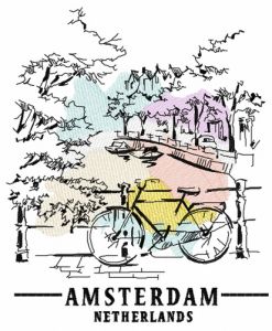 Amsterdam Netherlands embroidery design