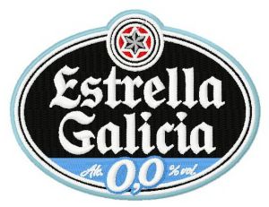 Estrella Galicia embroidery design