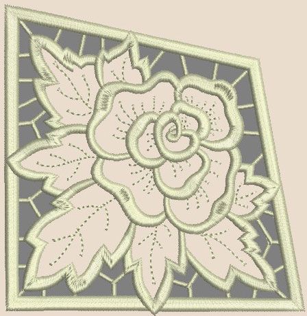 Rose lace one color free embroidery design