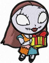 Sally with Christmas Gift  embroidery design