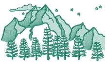 Mountains embroidery design