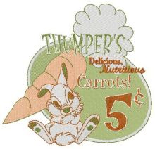 Thumper's carrots embroidery design