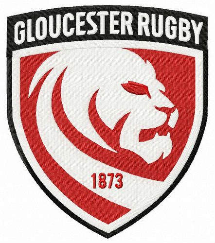 Gloucester Rugby logo machine embroidery design
