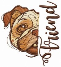 Pug-dog Friend embroidery design
