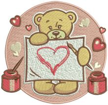 Teddy's painting embroidery design