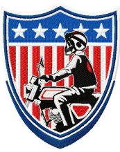 American biker badge embroidery design