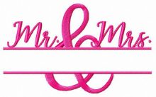 Mr & Mrs monogram embroidery design